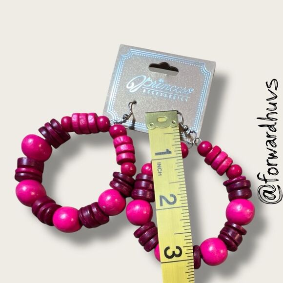 Bundle Sale 3 for $15 | Princess Accessories Pink Hoop Earrings - Picture 4 of 7